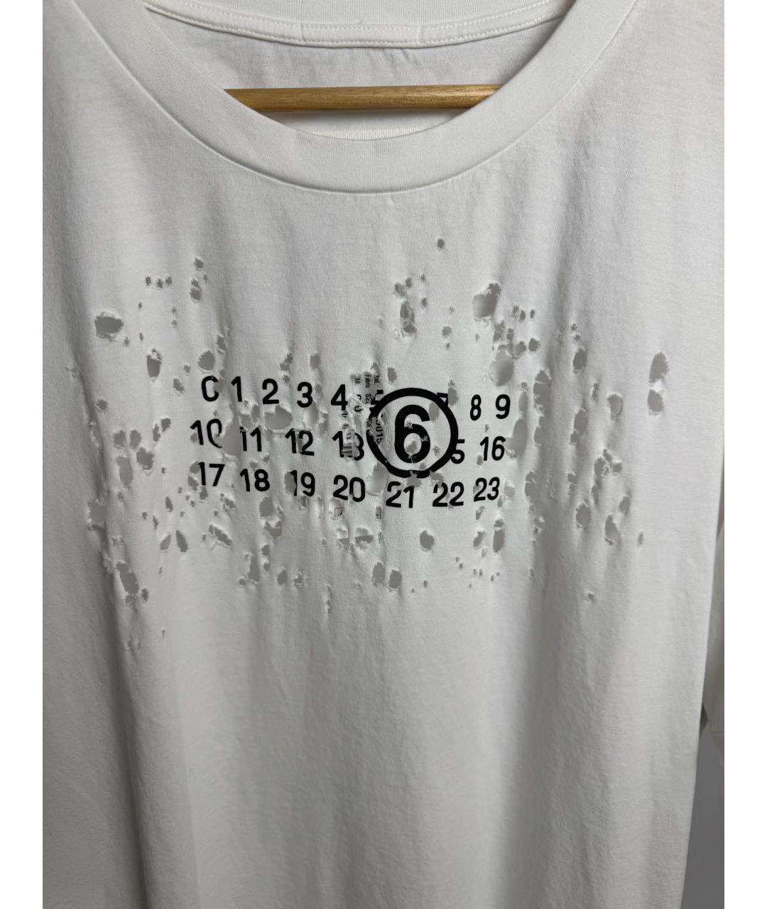 MM6 MAISON MARGIELA Белая хлопковая футболка, фото 4