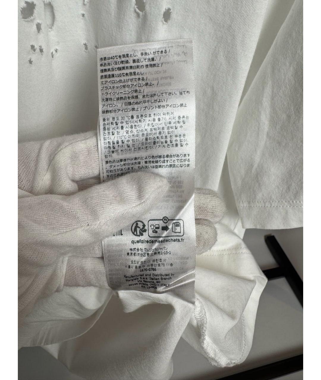 MM6 MAISON MARGIELA Белая хлопковая футболка, фото 8