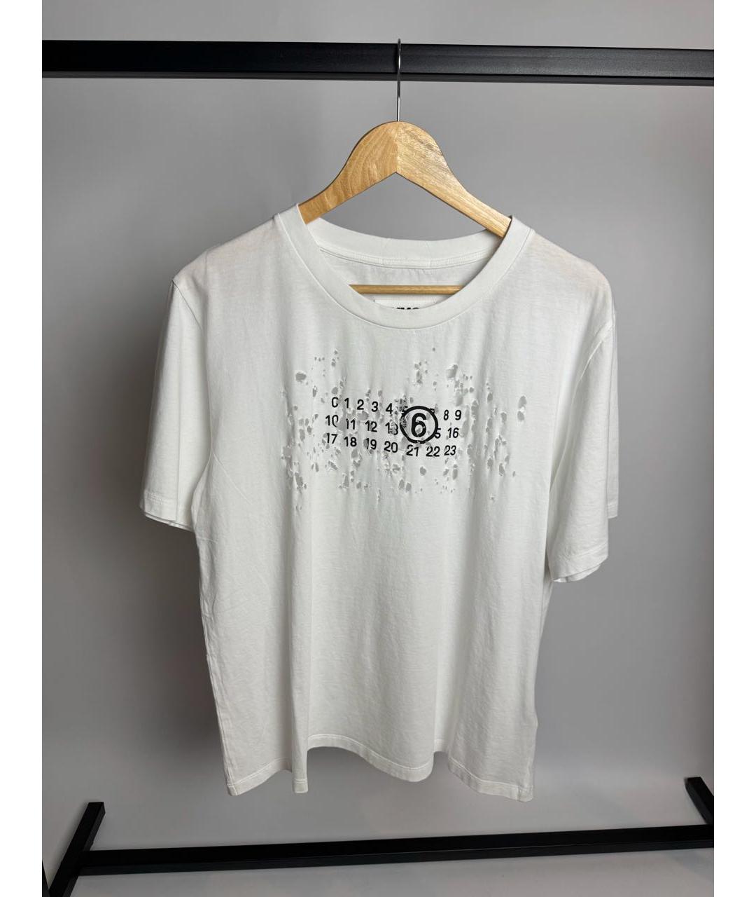 MM6 MAISON MARGIELA Белая хлопковая футболка, фото 3