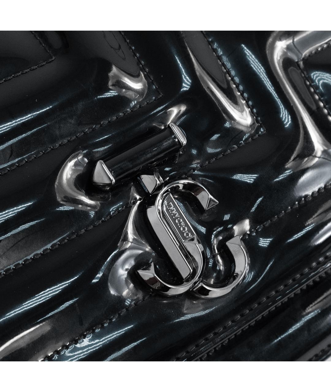 JIMMY CHOO Черная сумка через плечо из лакированной кожи, фото 4