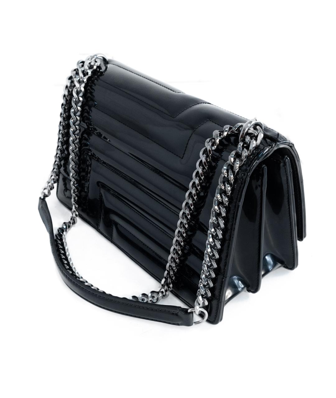 JIMMY CHOO Черная сумка через плечо из лакированной кожи, фото 3