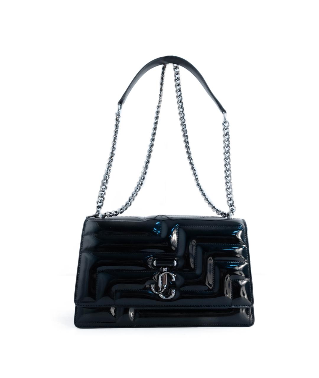 JIMMY CHOO Черная сумка через плечо из лакированной кожи, фото 6