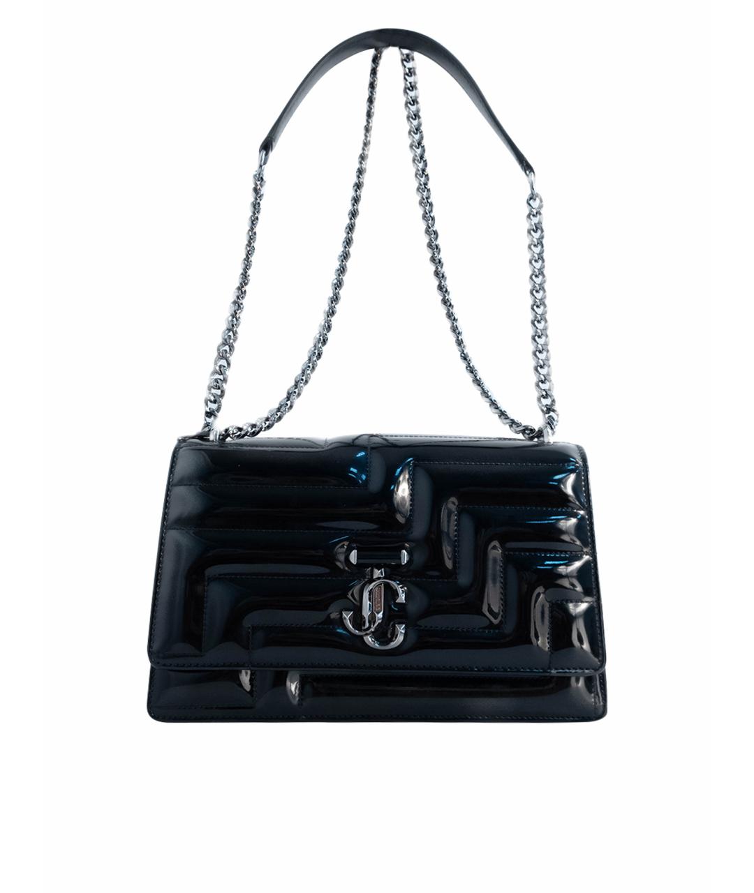 JIMMY CHOO Черная сумка через плечо из лакированной кожи, фото 1