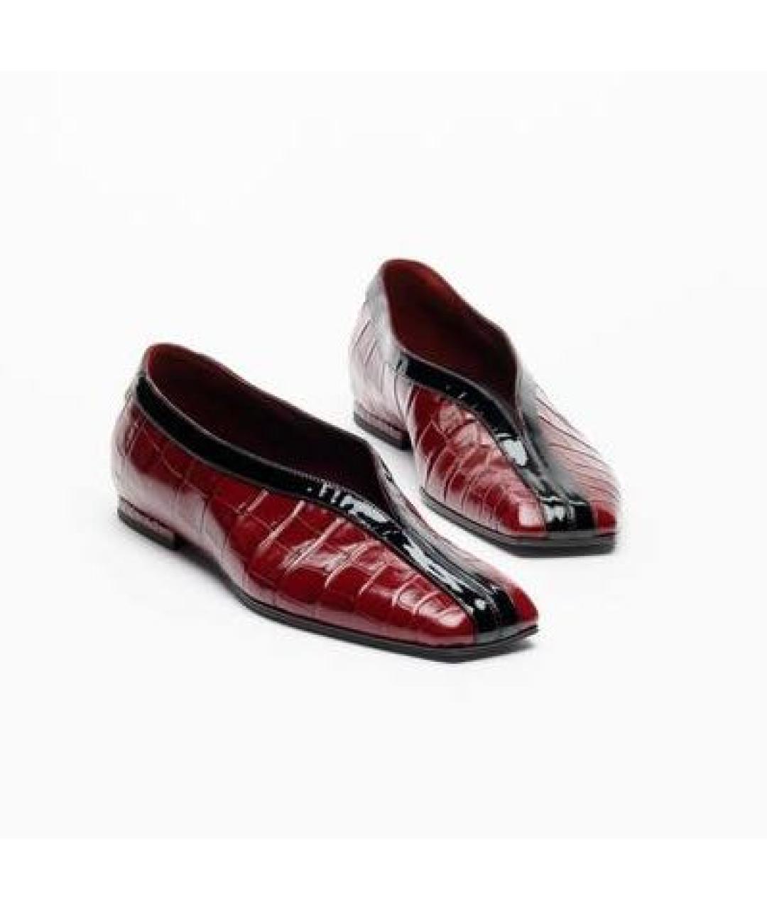 CHANEL Бордовые кожаные балетки, фото 2