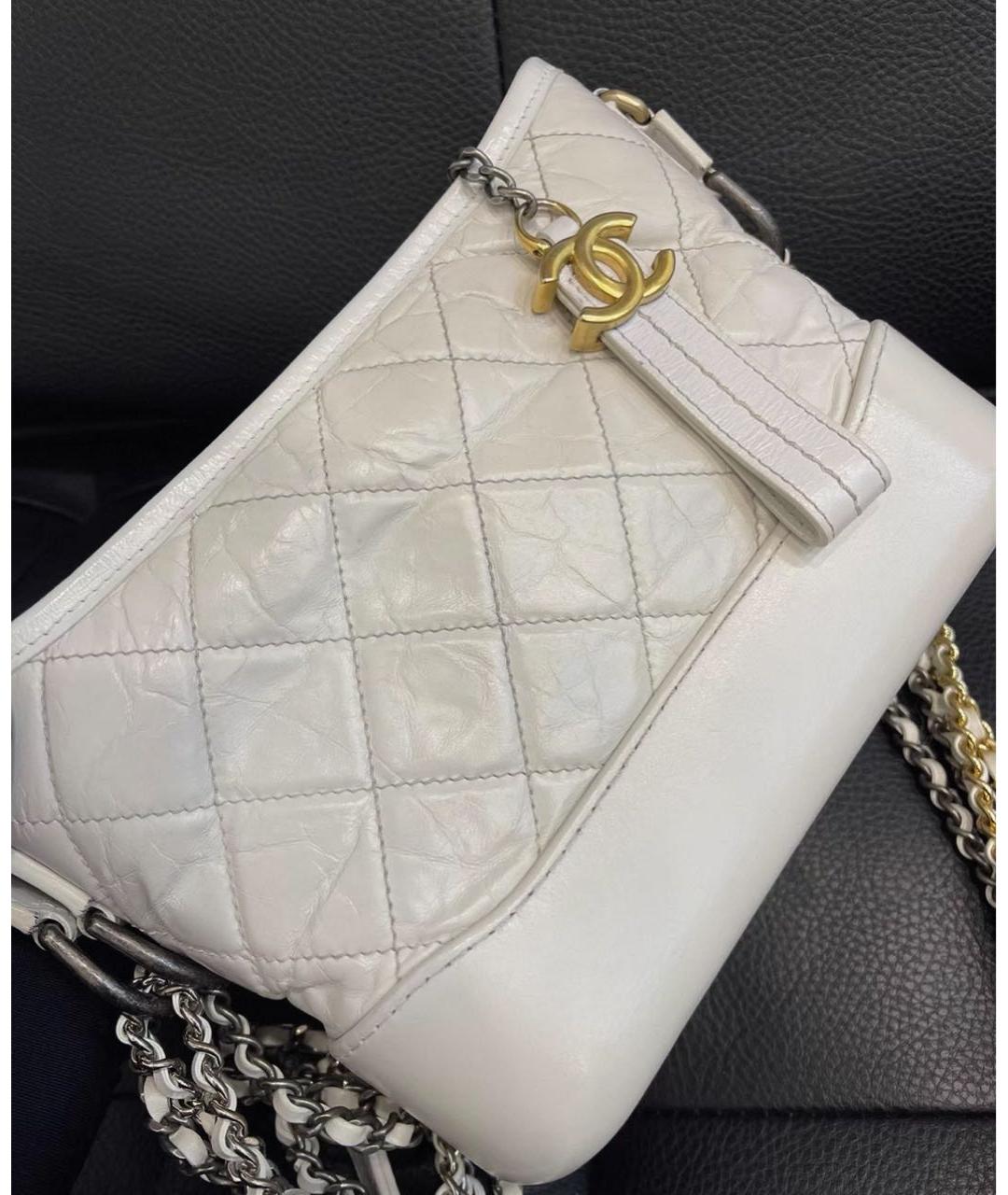 CHANEL Белая кожаная сумка через плечо, фото 5