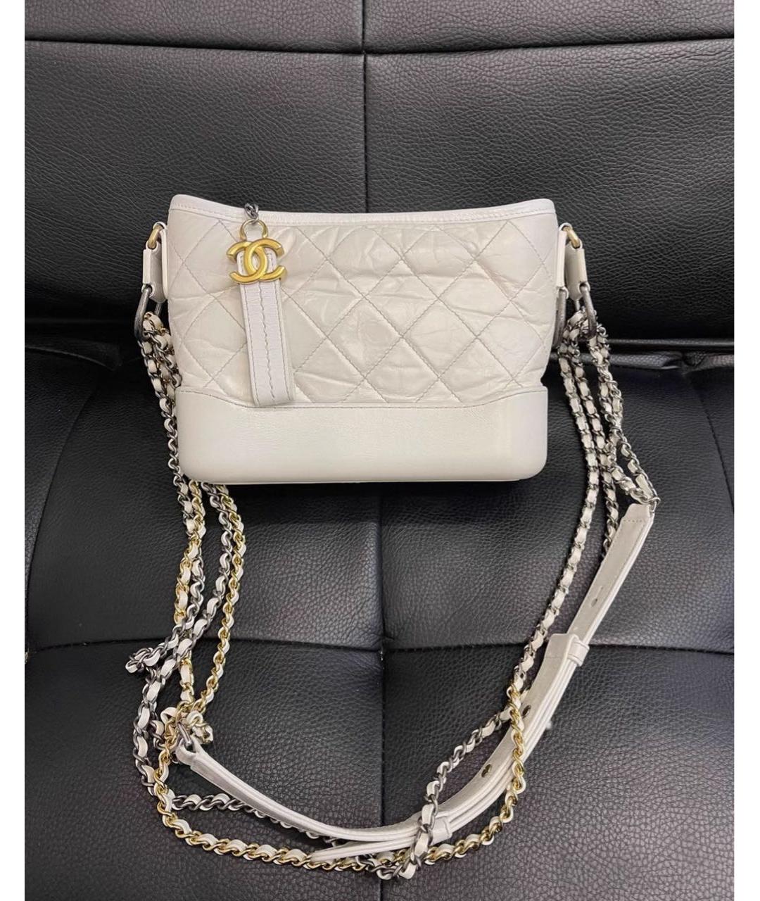 CHANEL Белая кожаная сумка через плечо, фото 2