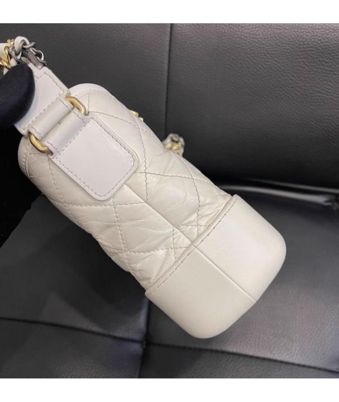 CHANEL Белая кожаная сумка через плечо, фото 7