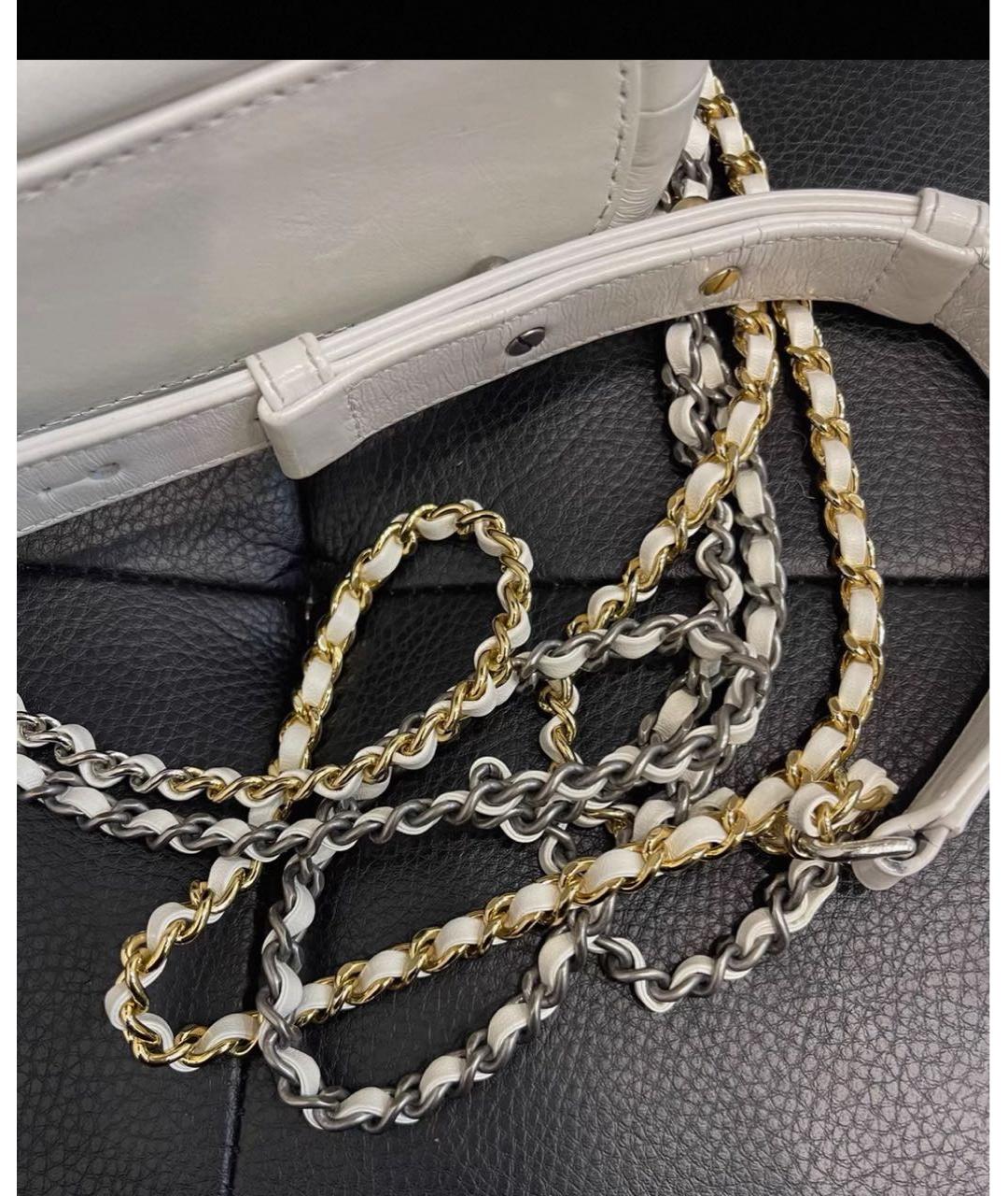 CHANEL Белая кожаная сумка через плечо, фото 8