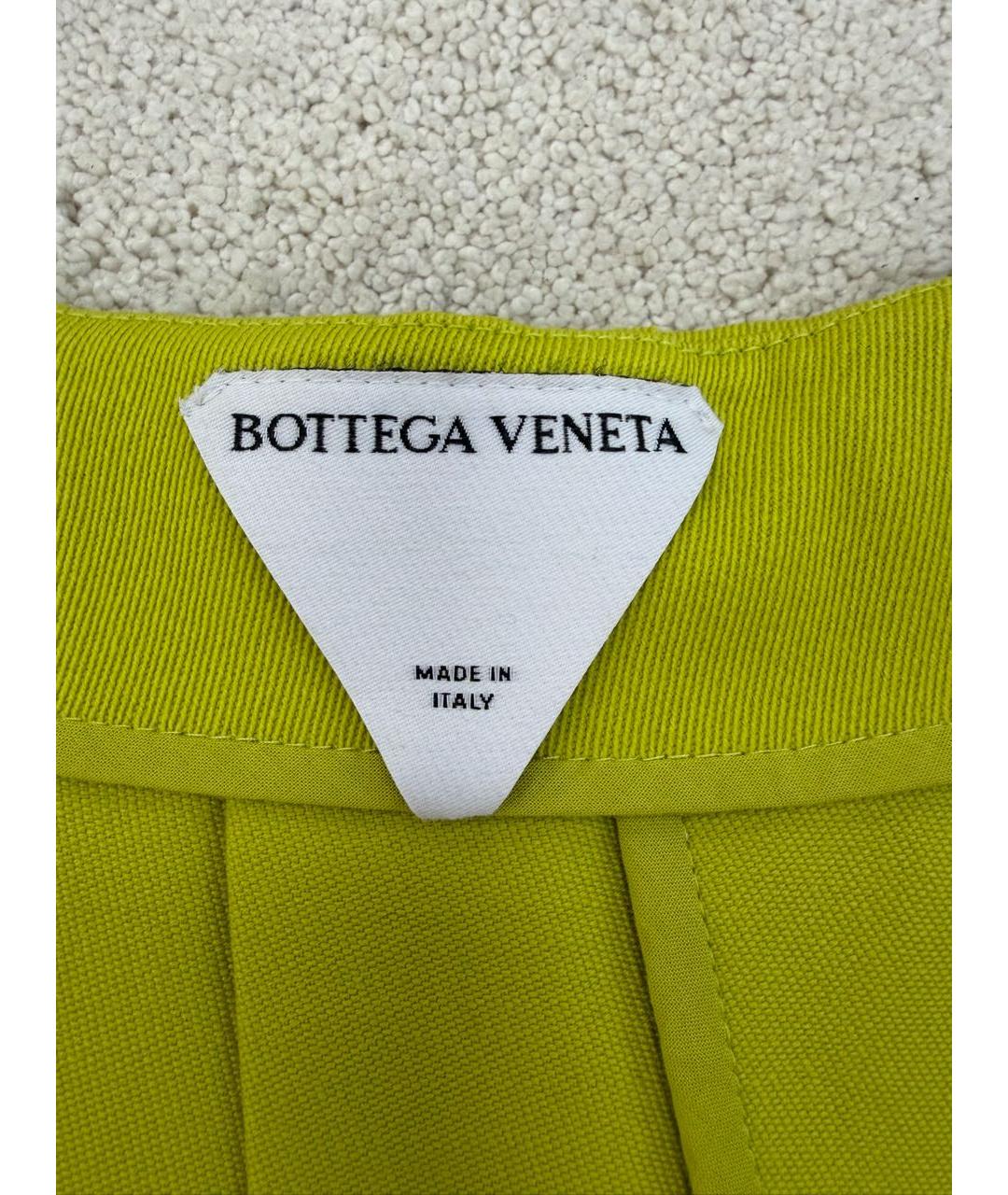 BOTTEGA VENETA Горчичный шерстяной костюм с юбками, фото 3