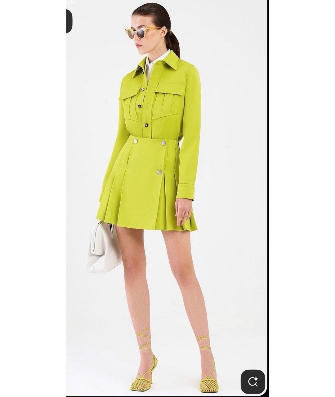 BOTTEGA VENETA Горчичный шерстяной костюм с юбками, фото 6