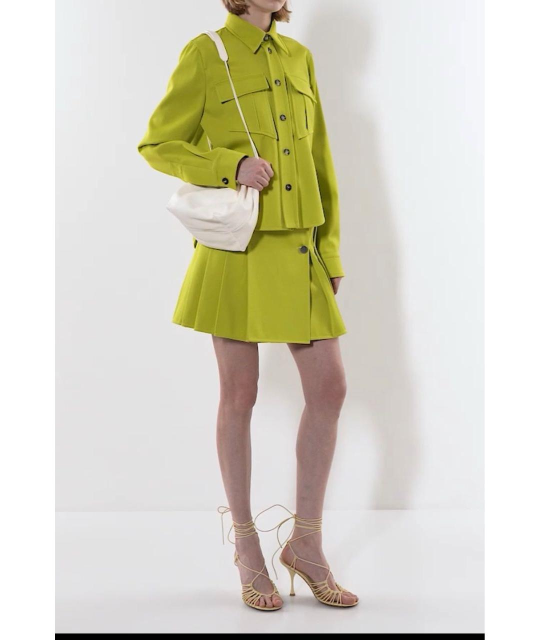 BOTTEGA VENETA Горчичный шерстяной костюм с юбками, фото 5