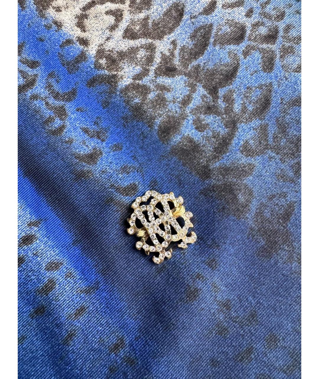 ROBERTO CAVALLI Бирюзовое вискозное коктейльное платье, фото 5