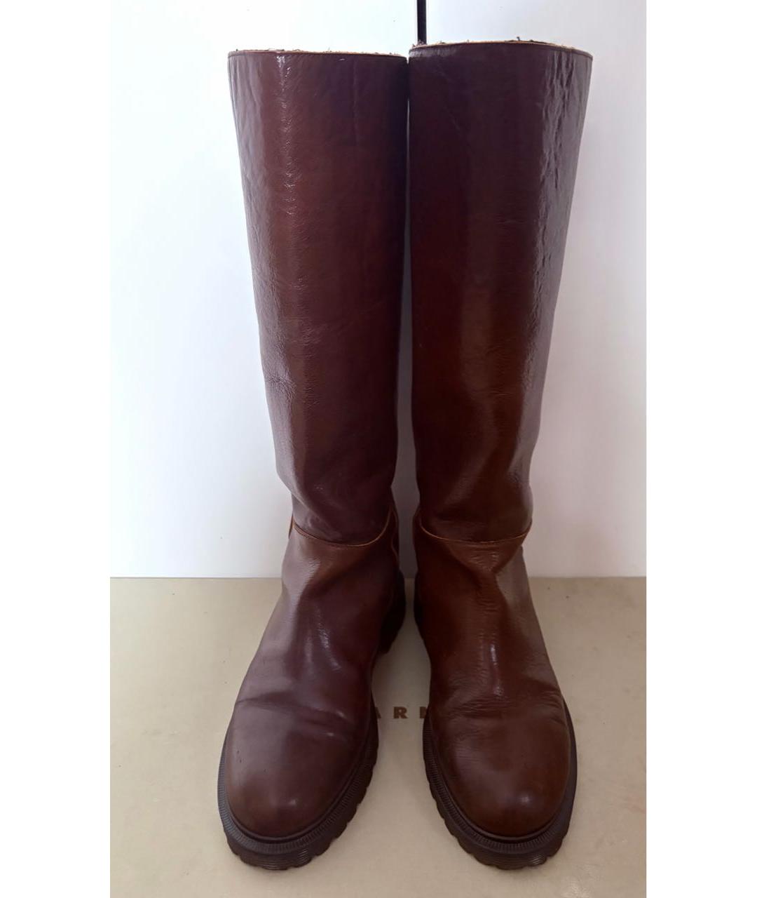 MARNI Коричневые кожаные сапоги, фото 2