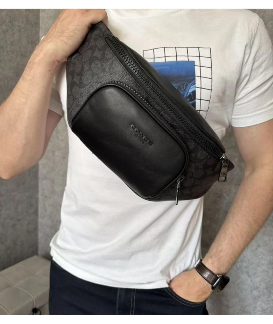 COACH Черная поясная сумка, фото 8