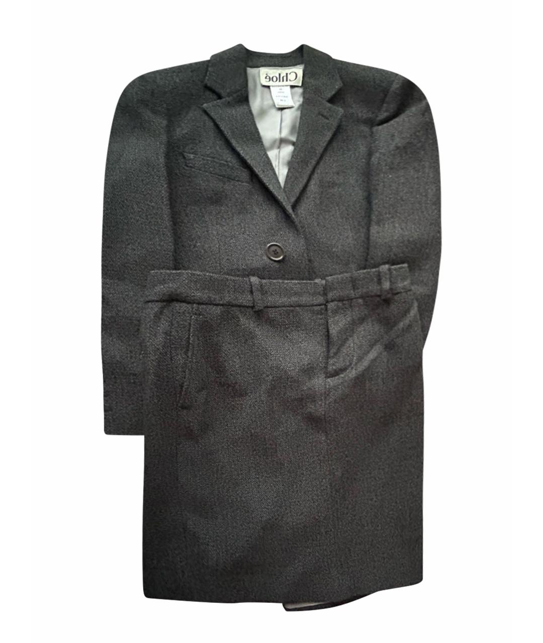 CHLOE Коричневый шерстяной костюм с юбками, фото 1