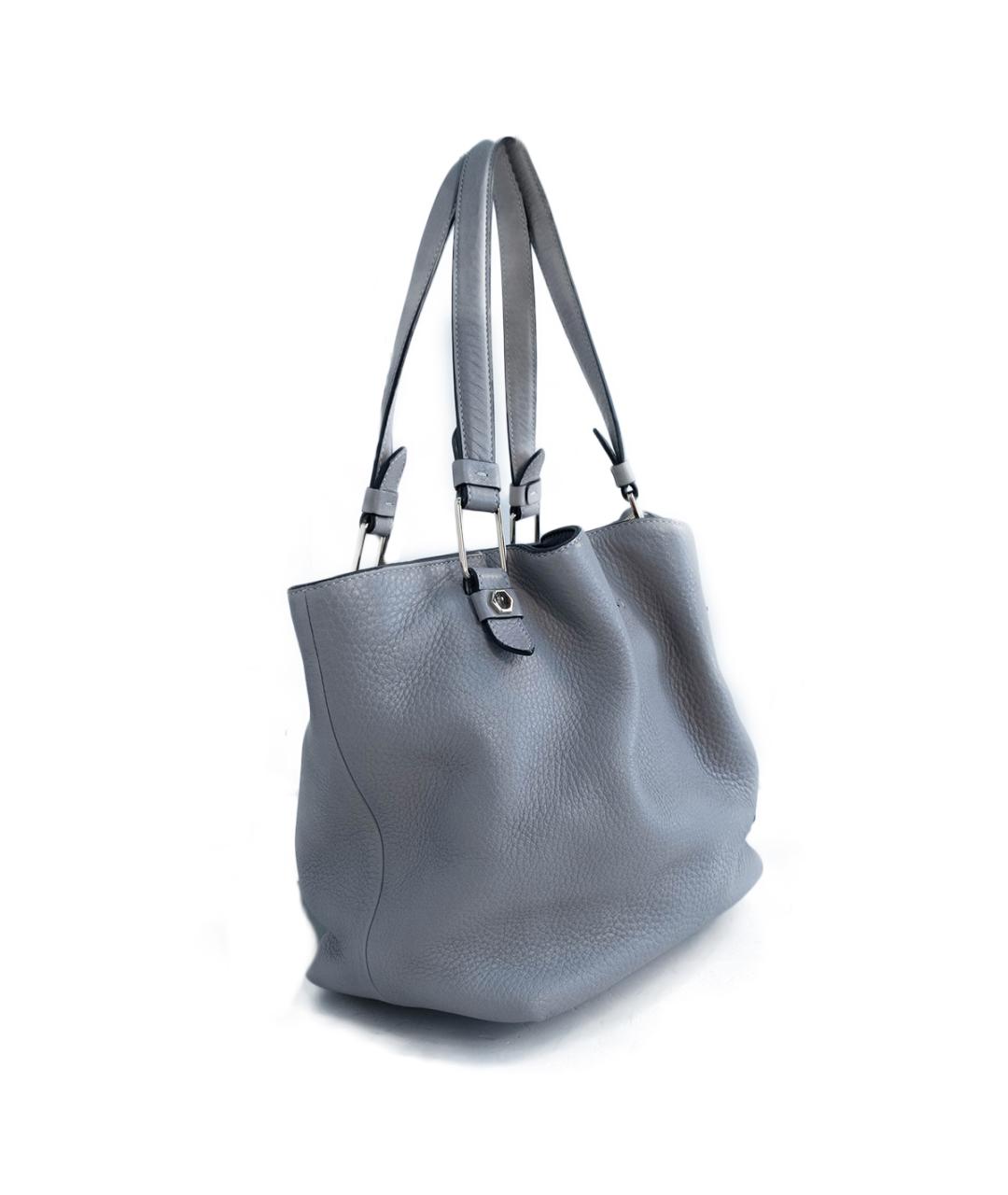 TOD'S Серая кожаная сумка тоут, фото 2