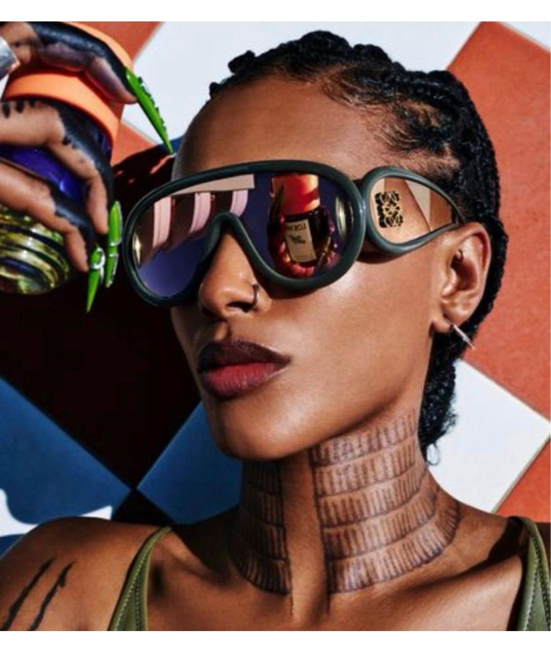 LOEWE Черные пластиковые солнцезащитные очки, фото 6