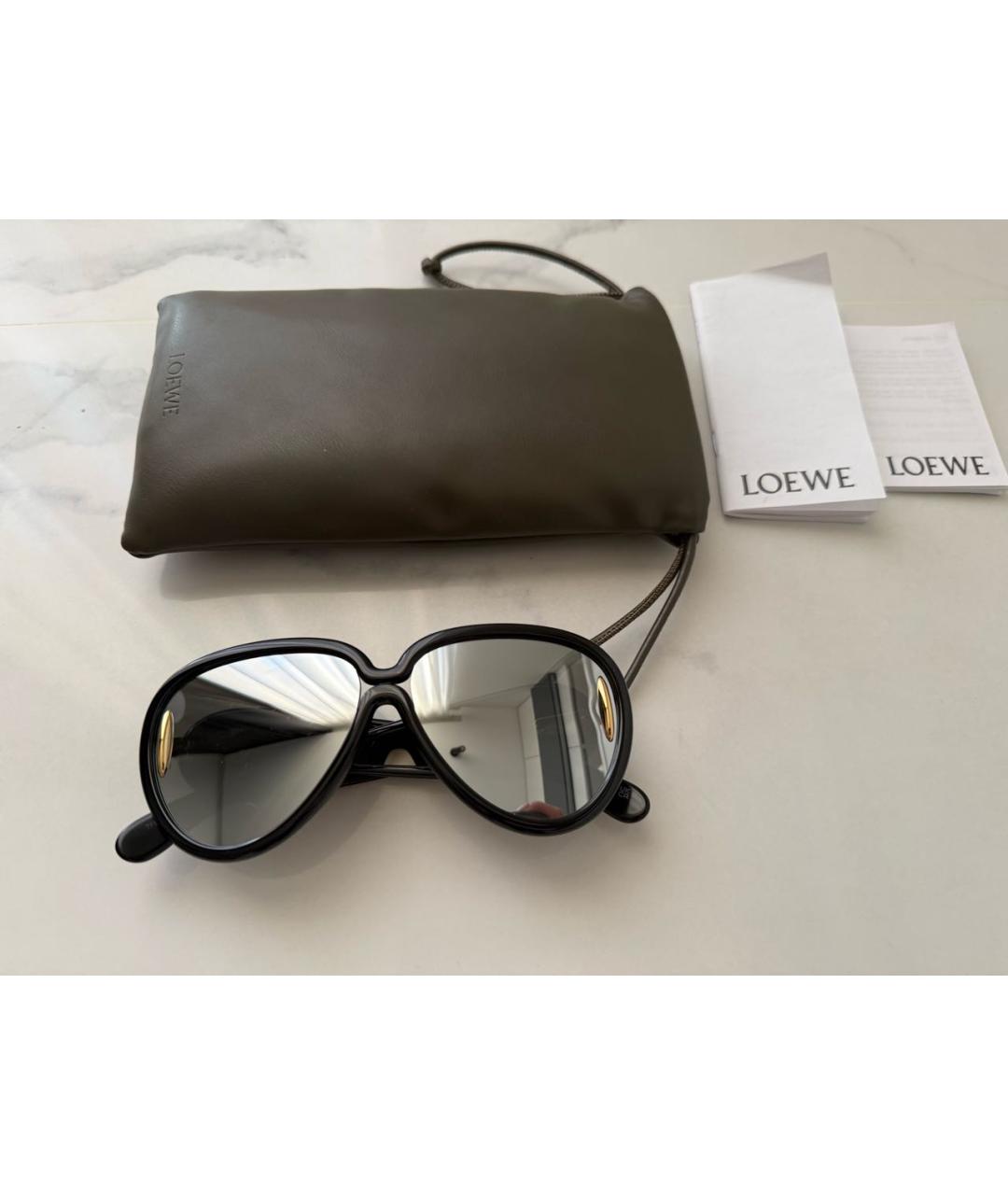 LOEWE Черные пластиковые солнцезащитные очки, фото 4