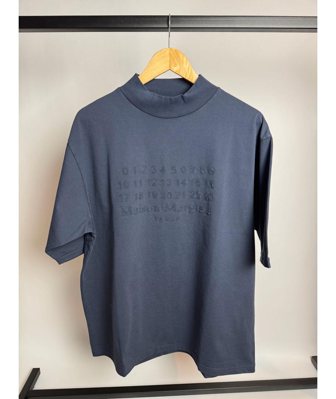 MAISON MARGIELA Синяя хлопковая футболка, фото 3