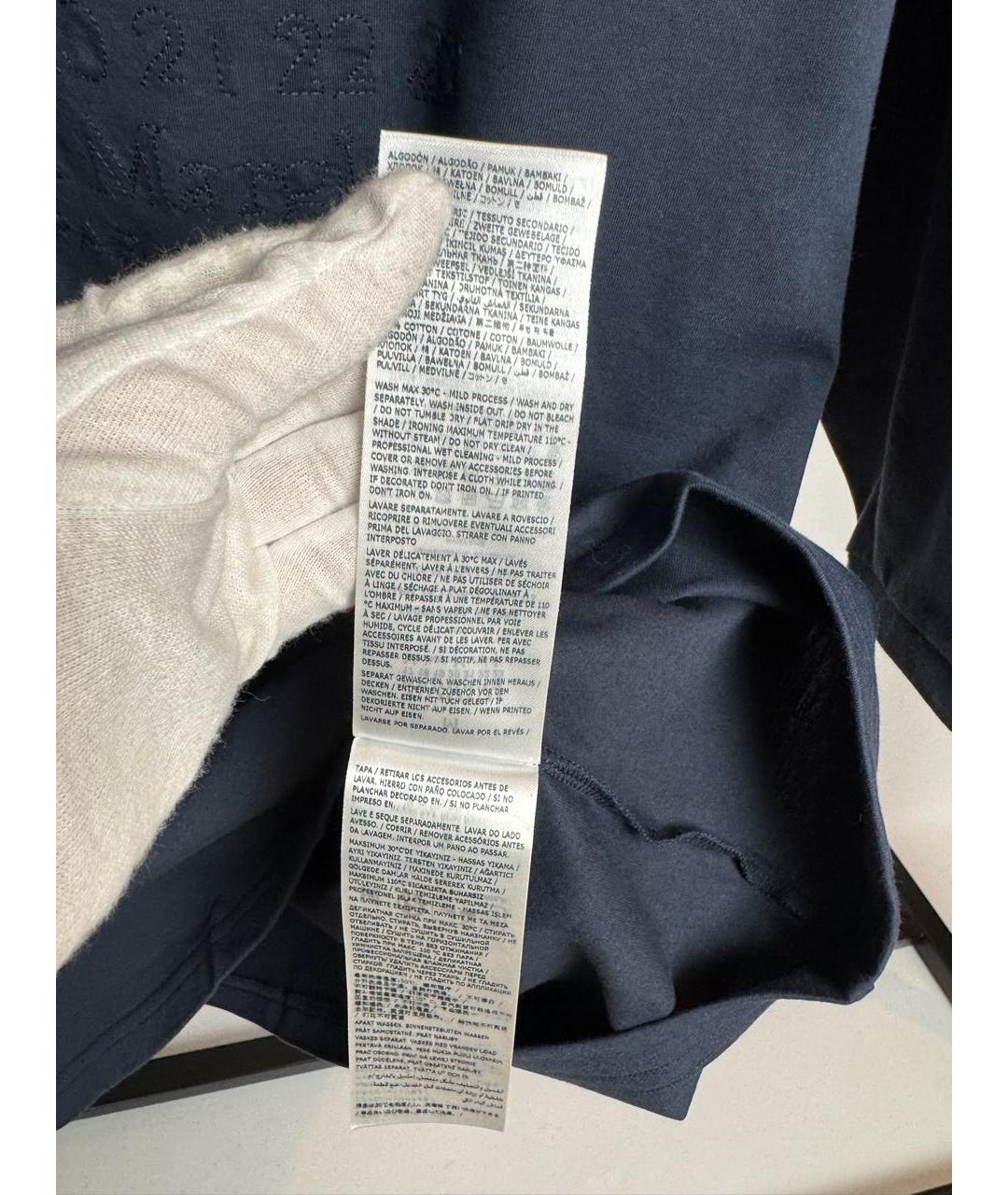 MAISON MARGIELA Синяя хлопковая футболка, фото 7
