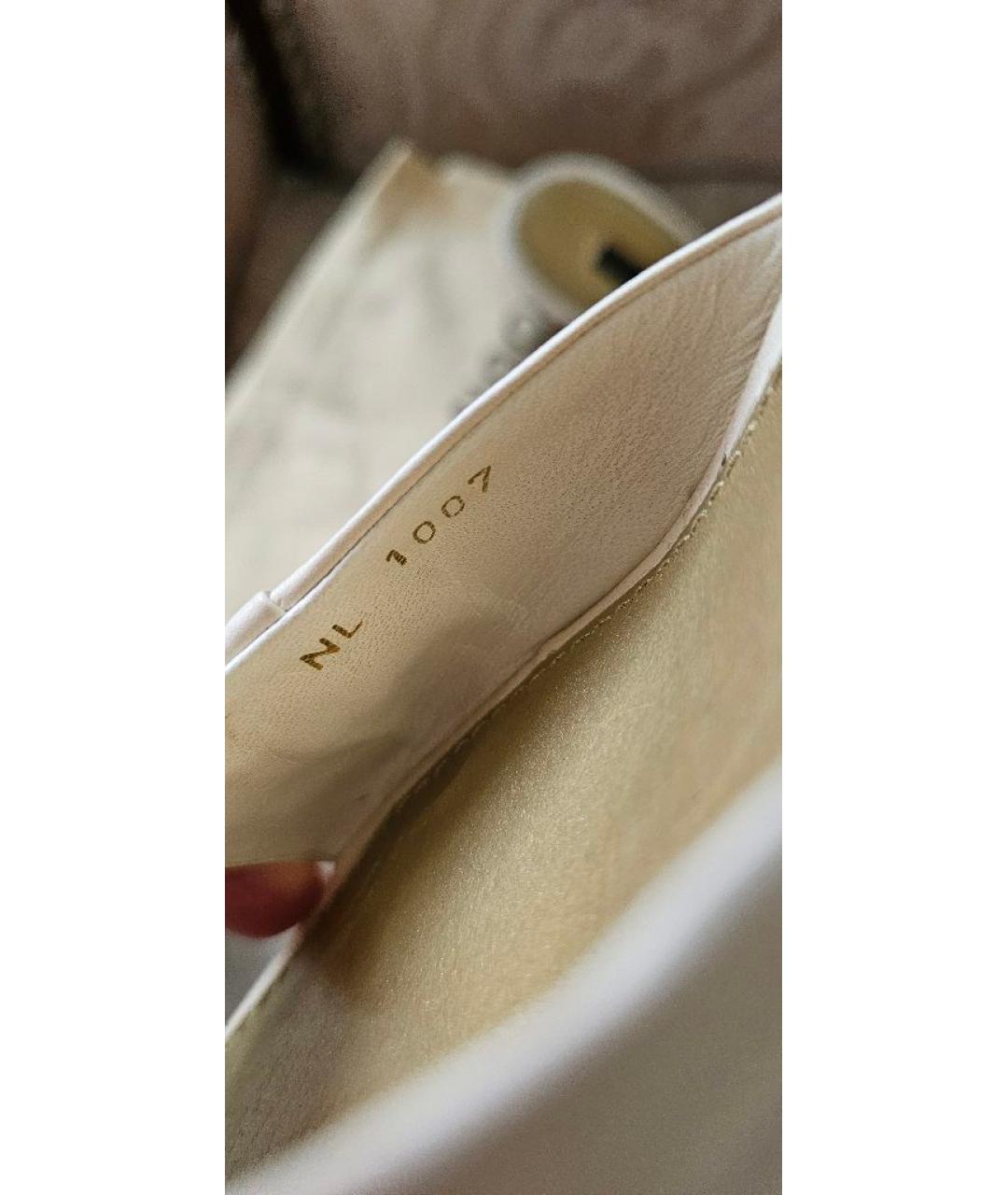 LOUIS VUITTON Бежевые кожаные мюли, фото 6