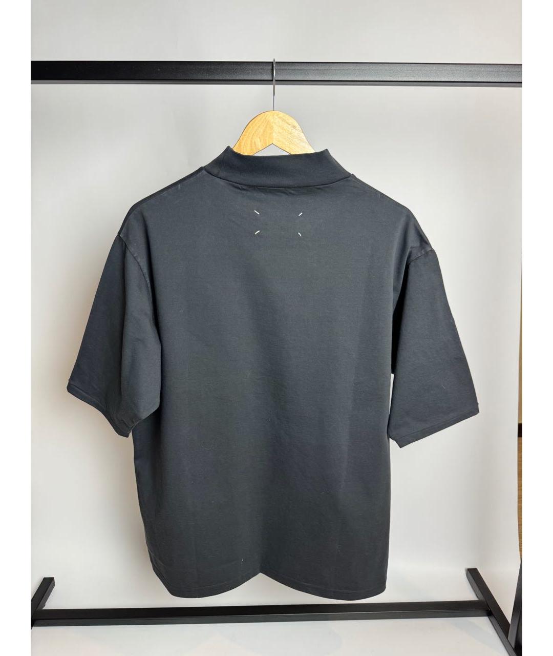 MAISON MARGIELA Черная хлопковая футболка, фото 4