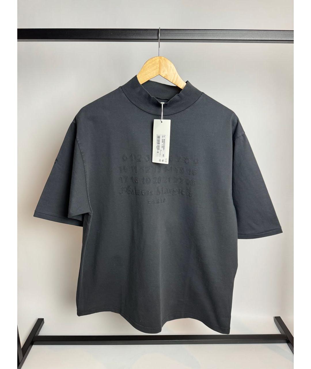 MAISON MARGIELA Черная хлопковая футболка, фото 8