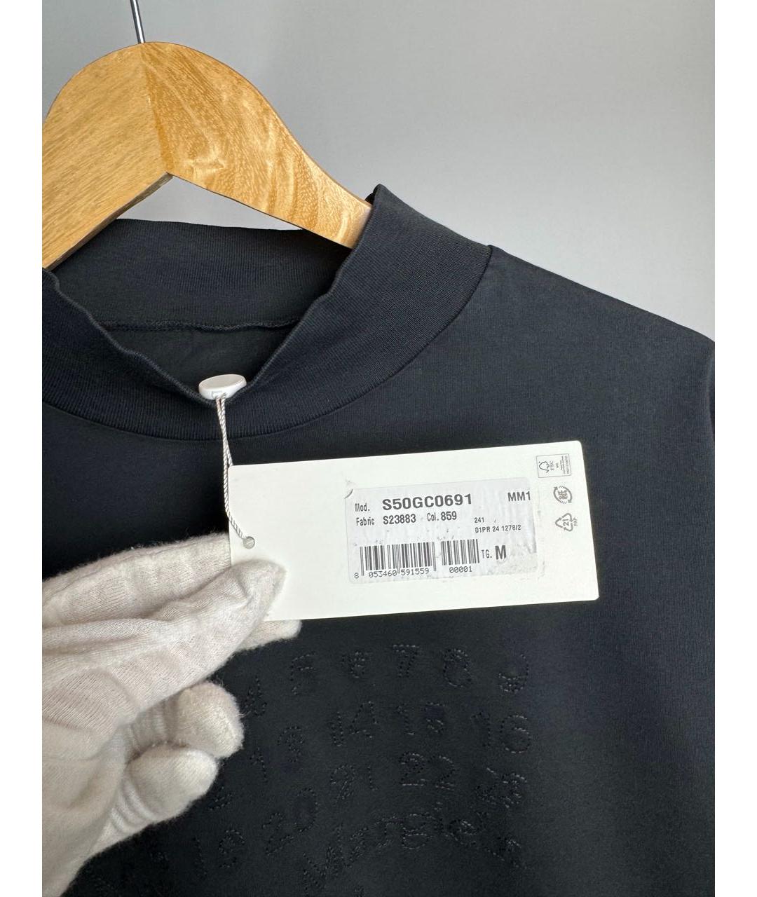 MAISON MARGIELA Черная хлопковая футболка, фото 3