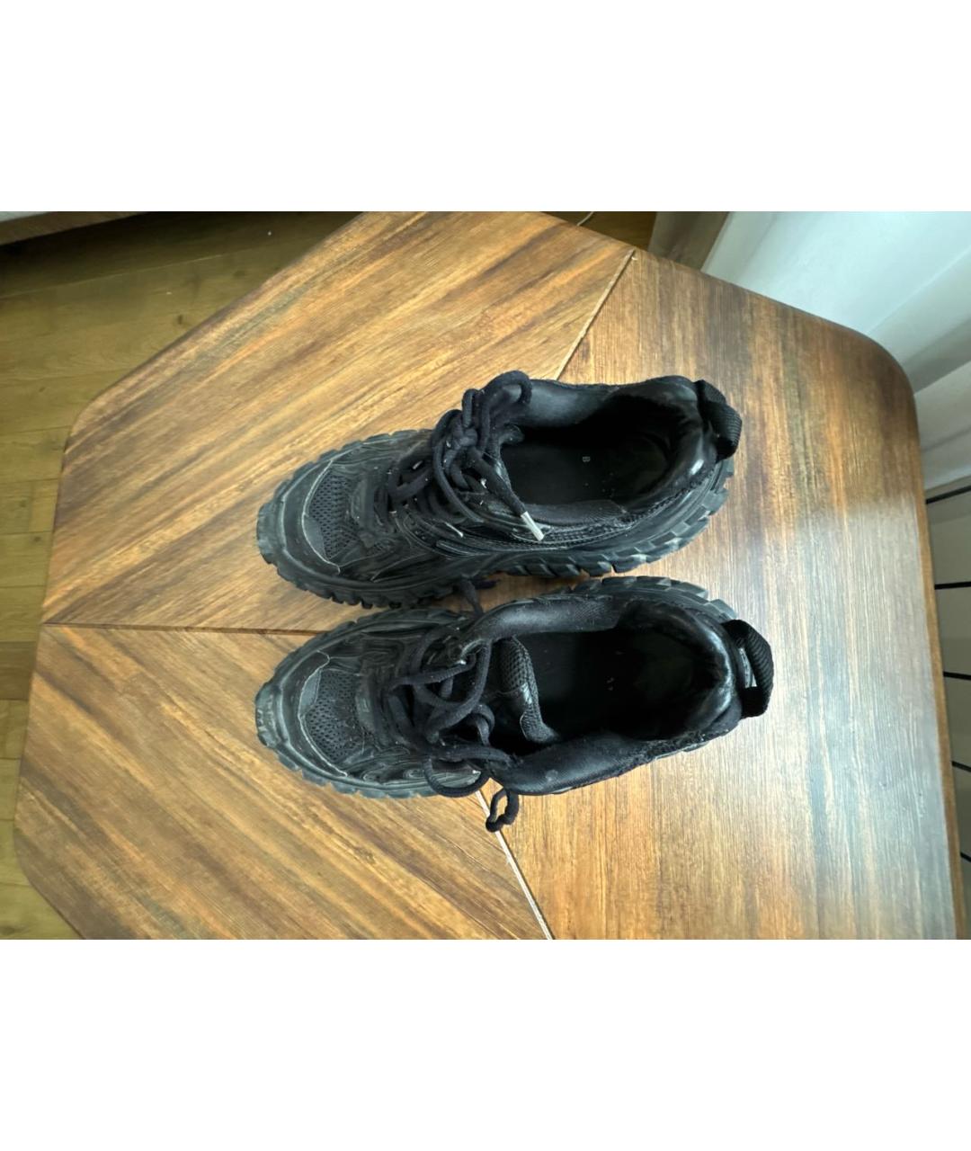 BALENCIAGA Черные текстильные низкие кроссовки / кеды, фото 3