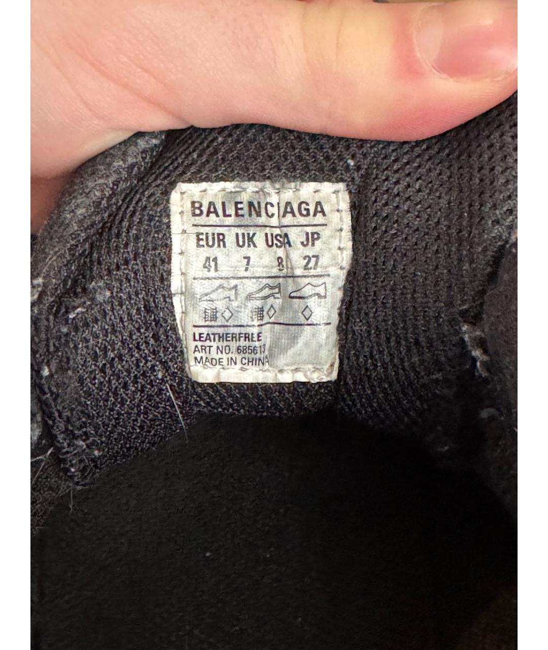 BALENCIAGA Черные текстильные низкие кроссовки / кеды, фото 5