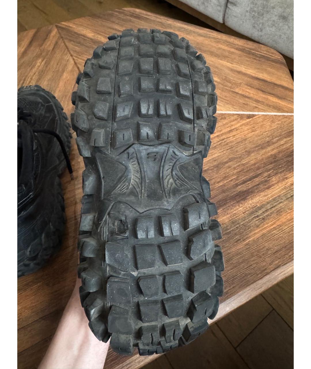 BALENCIAGA Черные текстильные низкие кроссовки / кеды, фото 6