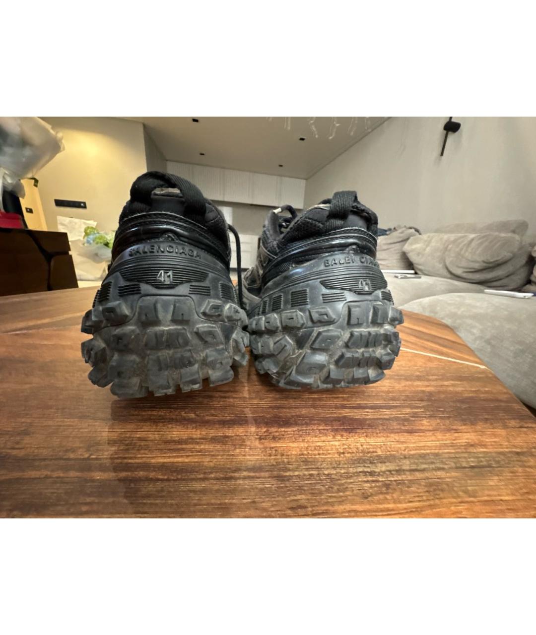 BALENCIAGA Черные текстильные низкие кроссовки / кеды, фото 4