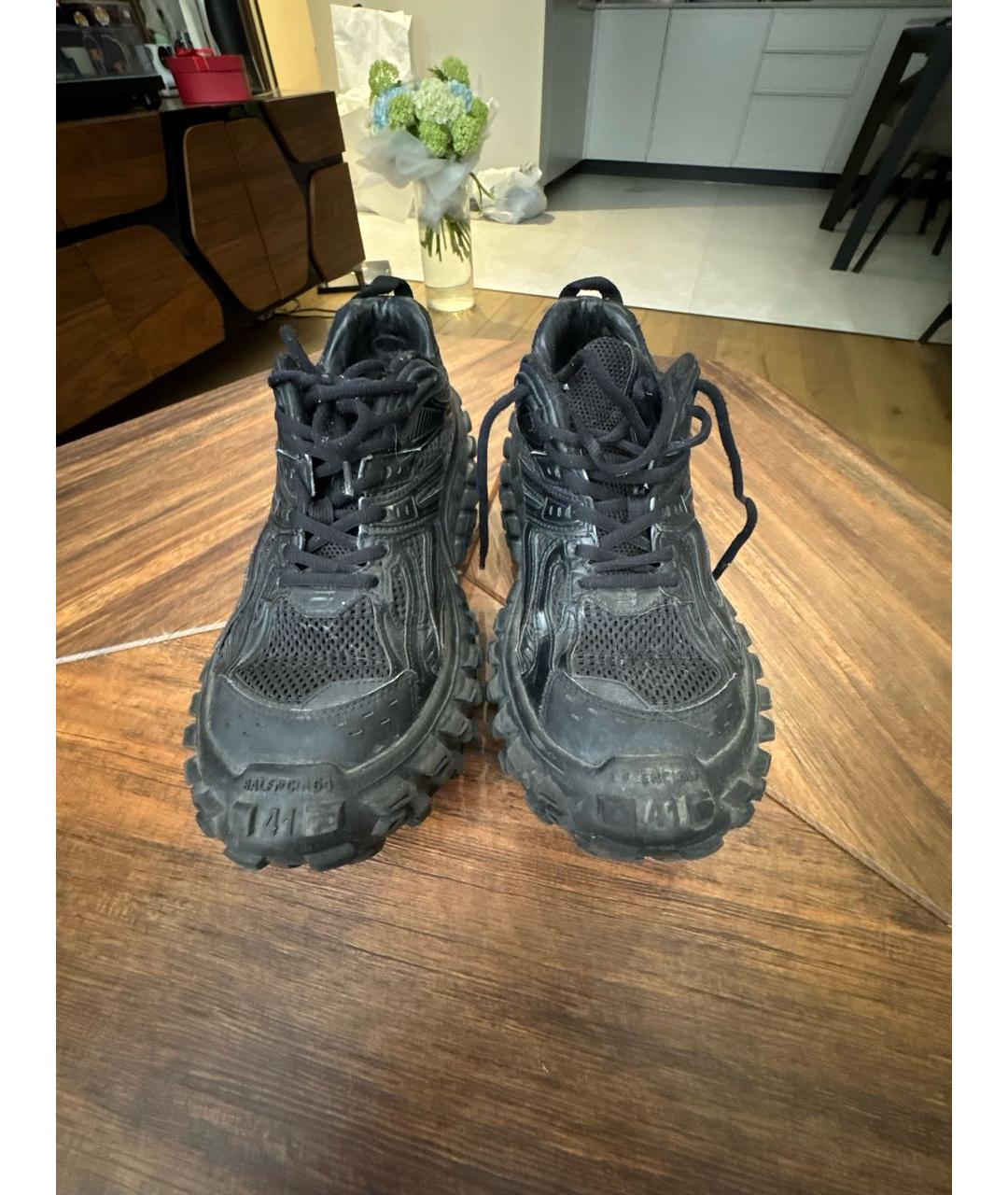 BALENCIAGA Черные текстильные низкие кроссовки / кеды, фото 2