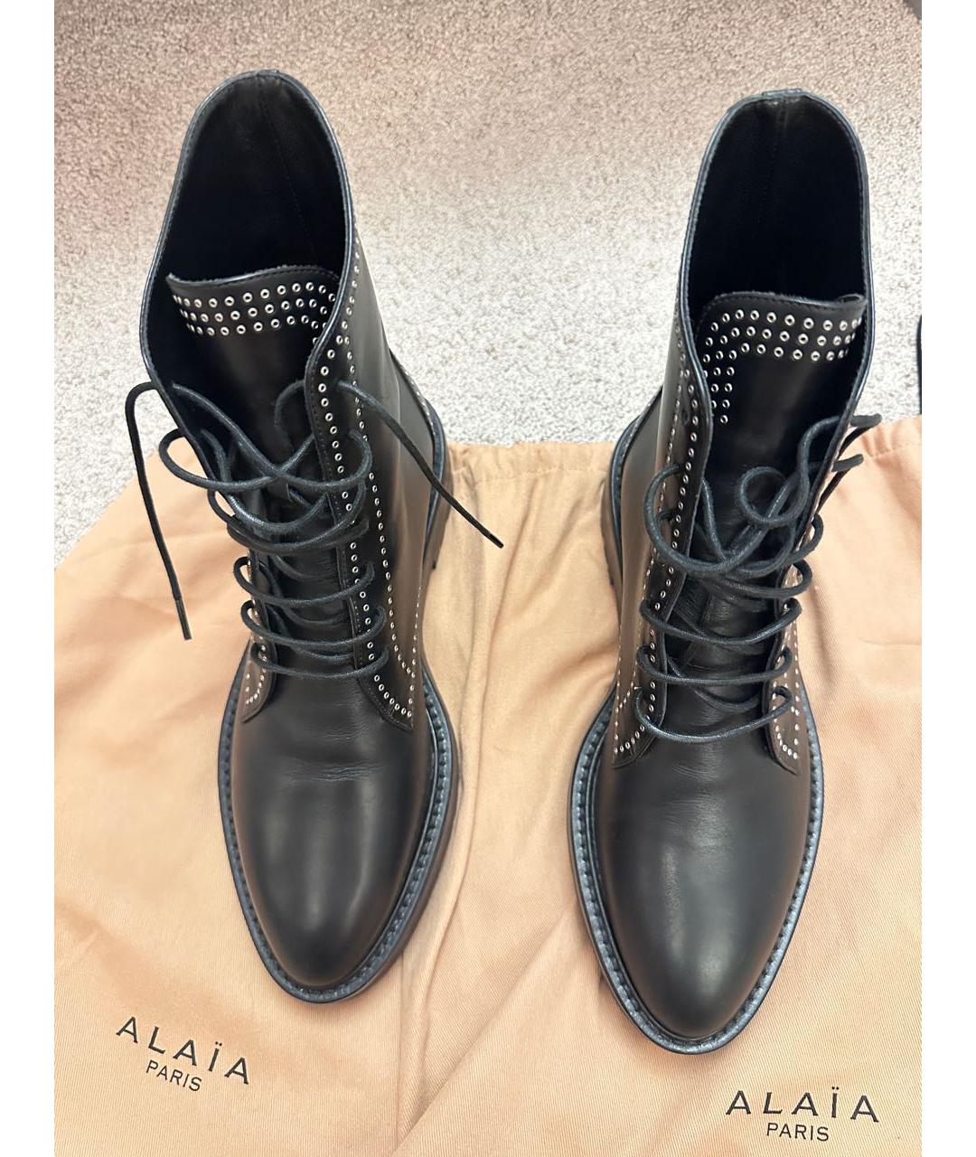 ALAIA Черные кожаные ботинки, фото 2