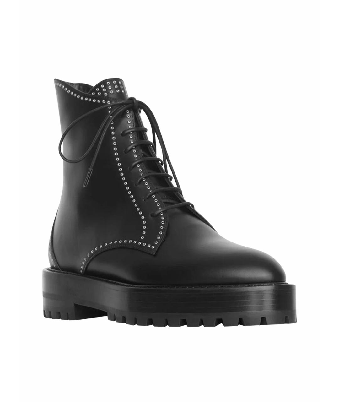 ALAIA Черные кожаные ботинки, фото 1