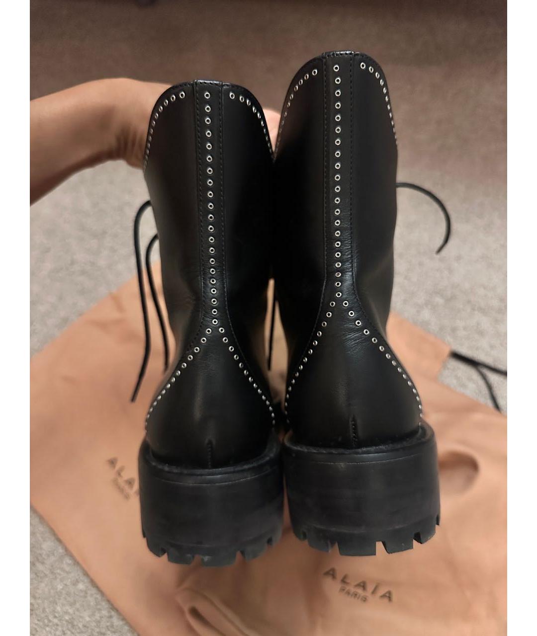 ALAIA Черные кожаные ботинки, фото 4