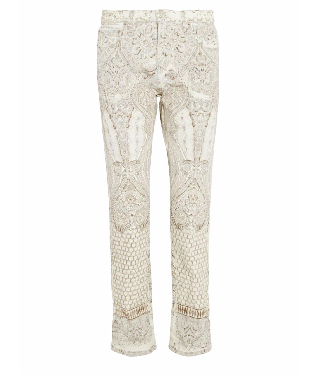 ROBERTO CAVALLI Белые хлопковые прямые джинсы, фото 1