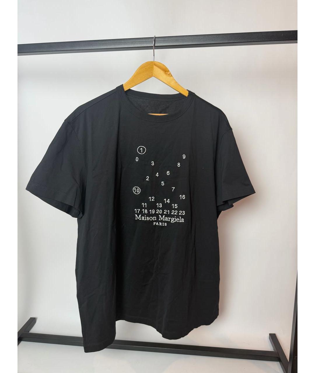 MAISON MARGIELA Черная хлопковая футболка, фото 2