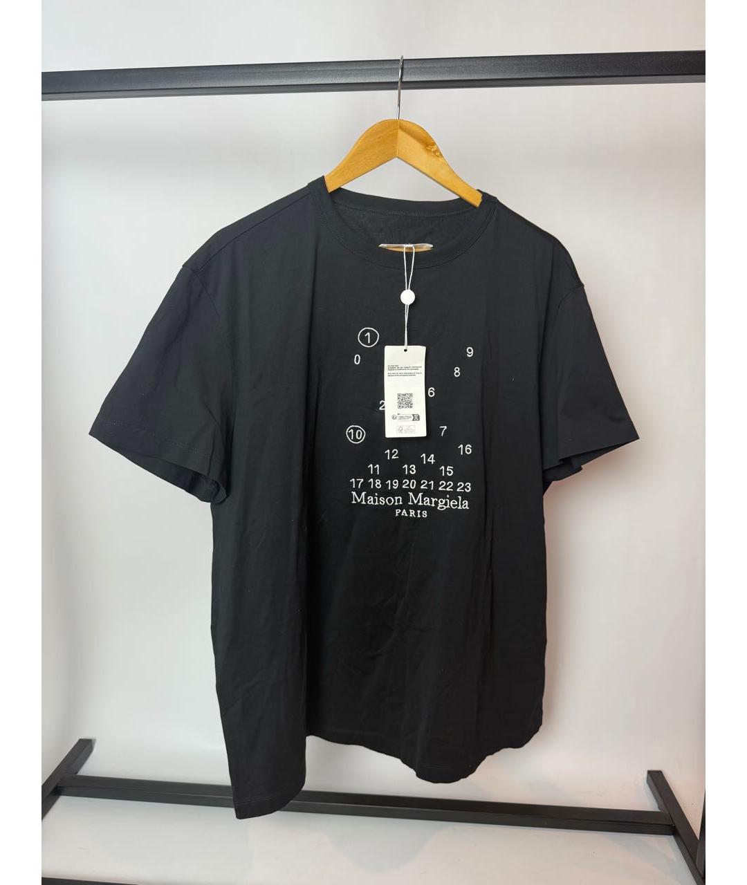 MAISON MARGIELA Черная хлопковая футболка, фото 8