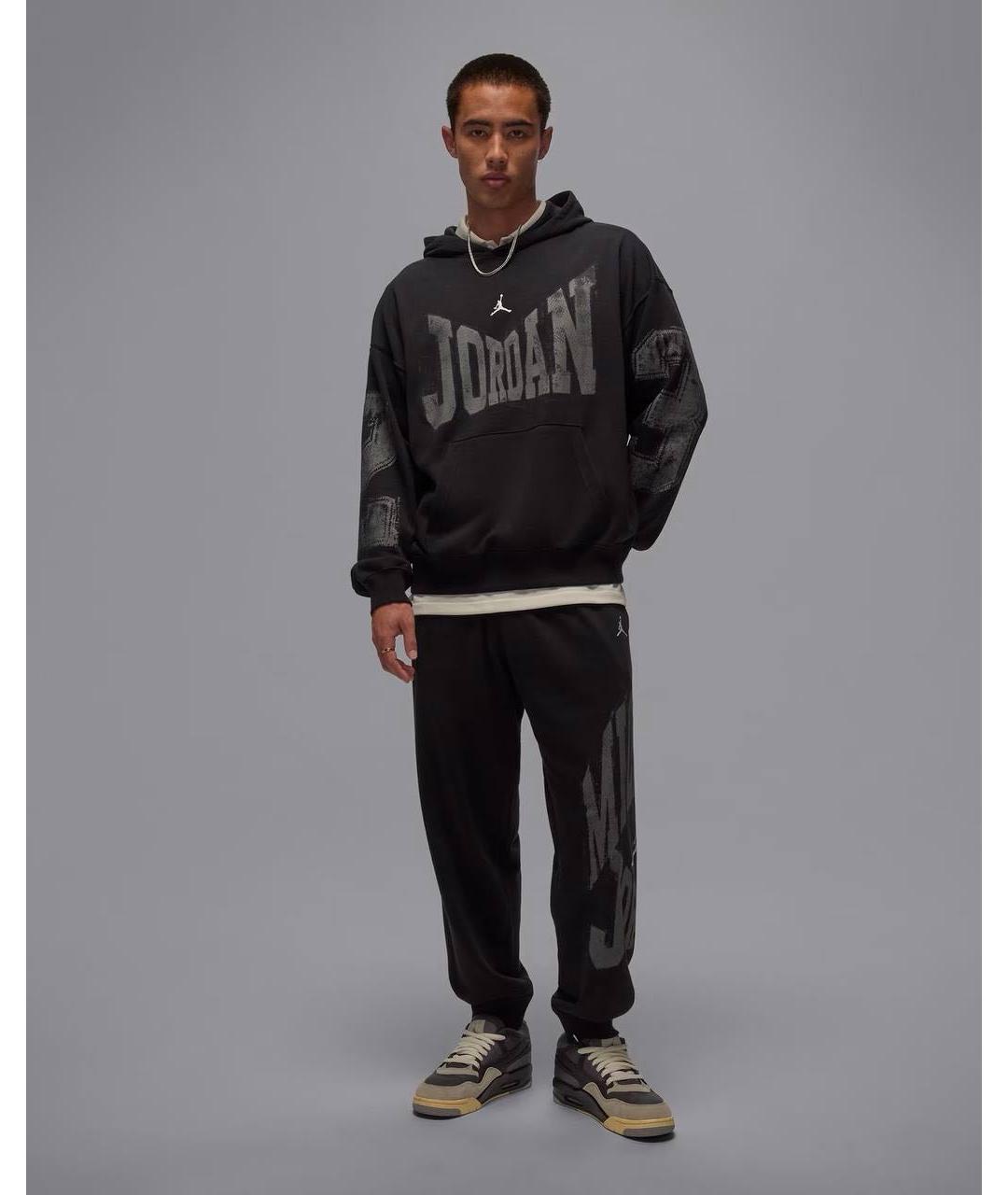 JORDAN Черный хлопковый спортивный костюм, фото 6
