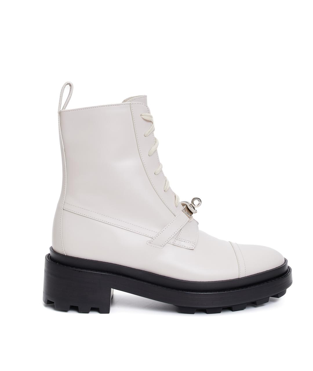 HERMES Белые кожаные ботинки, фото 10