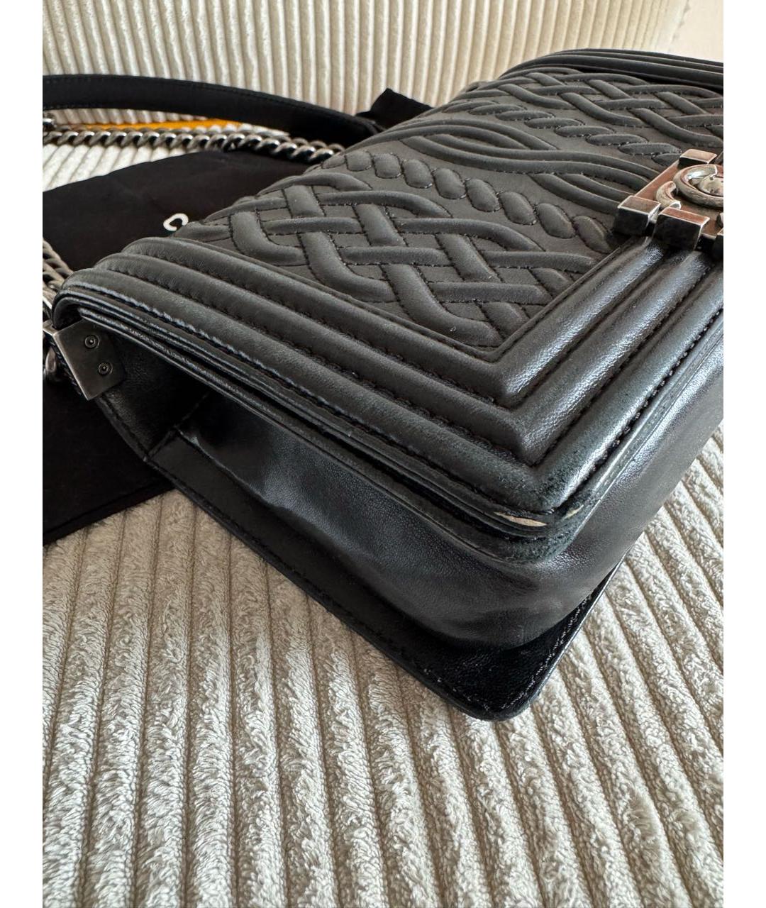 CHANEL Черная кожаная сумка через плечо, фото 8