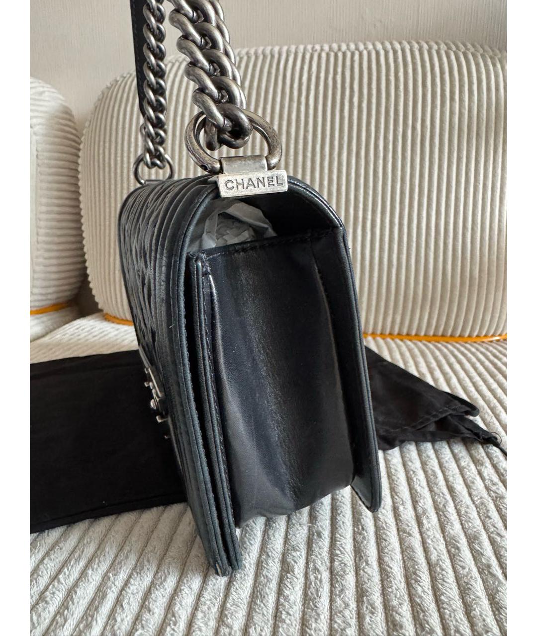 CHANEL Черная кожаная сумка через плечо, фото 6
