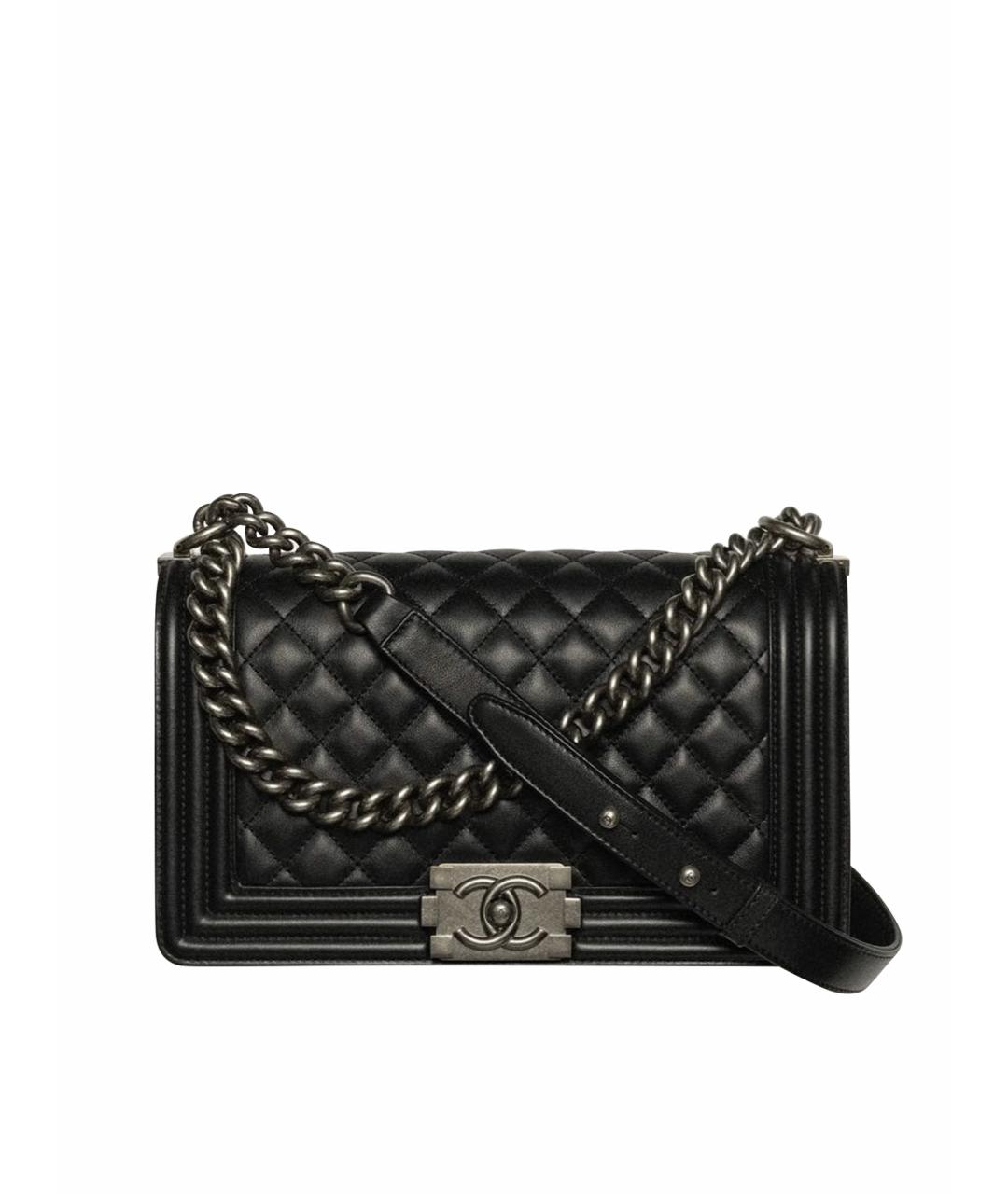 CHANEL Черная кожаная сумка через плечо, фото 1