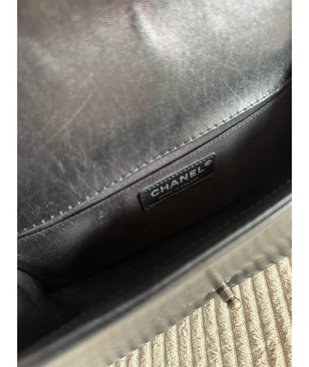 CHANEL Черная кожаная сумка через плечо, фото 5