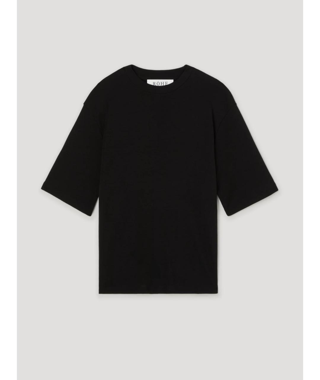 ROHE Черная шерстяная футболка, фото 4