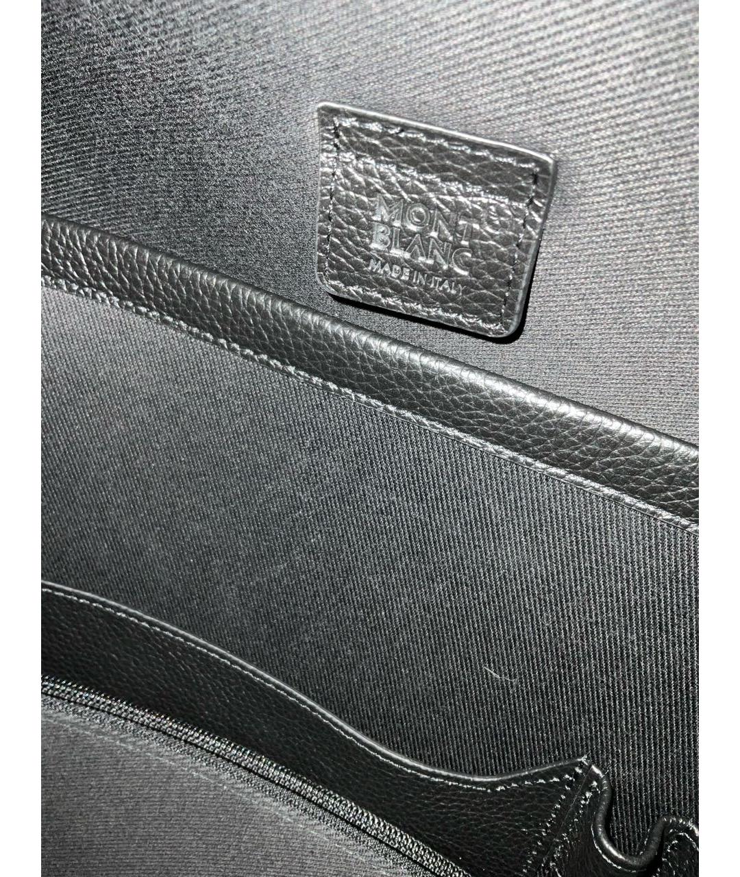 MONTBLANC Черный кожаный рюкзак, фото 6