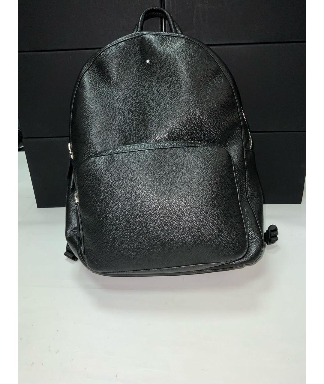 MONTBLANC Черный кожаный рюкзак, фото 8