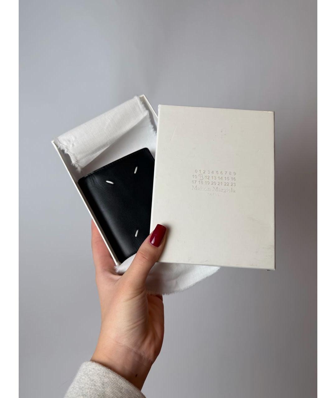 MAISON MARGIELA Черный кожаный кошелек, фото 8