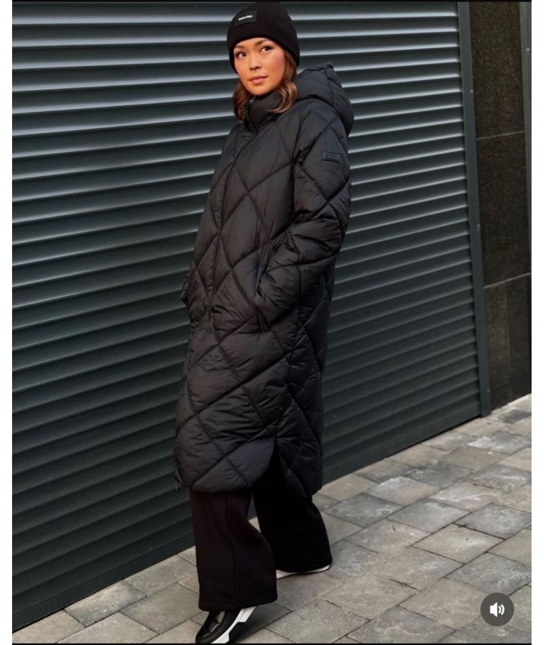 DKNY Черное полиэстеровое пальто, фото 6